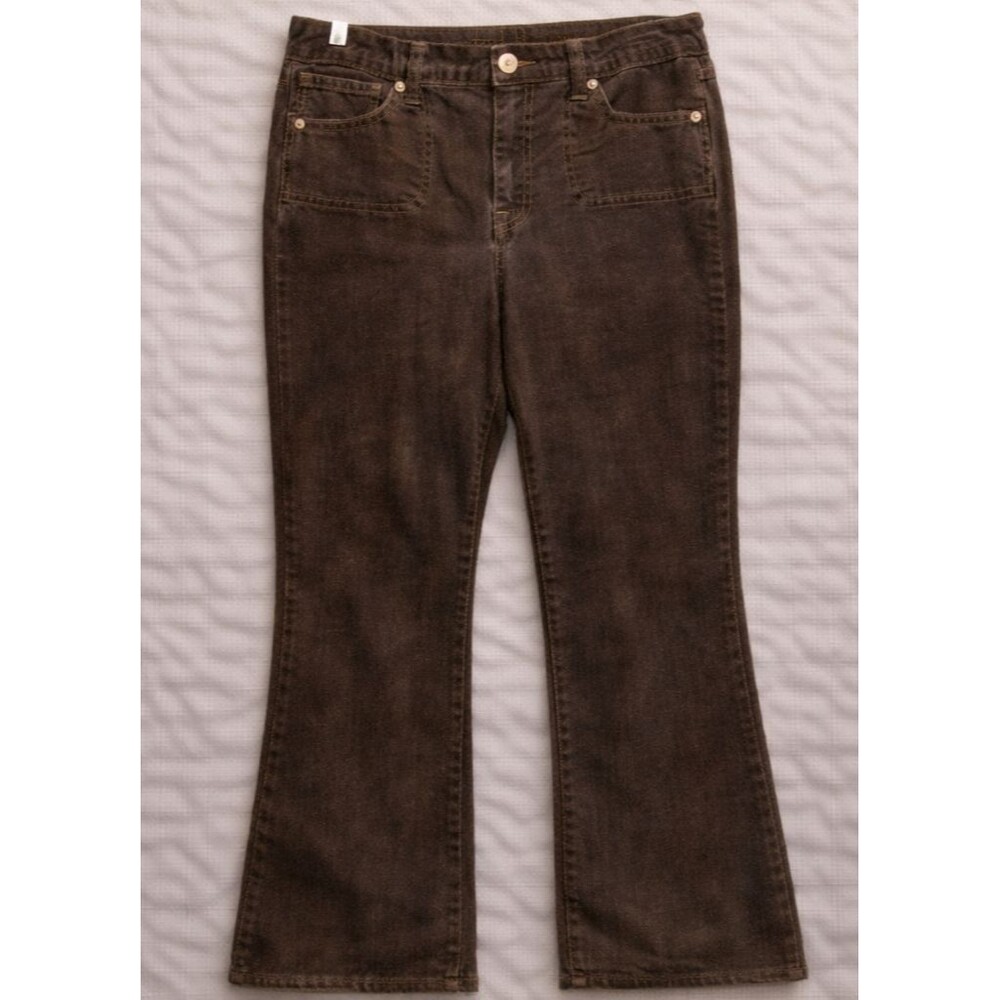 Y2K KIKIT BROWN BOOTCUT JEANS WOMENS 10 STRETCH SOFT DENIM